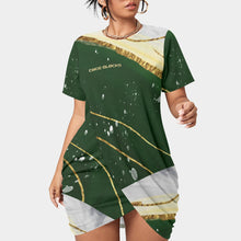 Load image into Gallery viewer, All-Over Print Women’s Stacked Hem Dress With Short Sleeve(Plus Size)