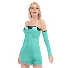 Load image into Gallery viewer, All-Over Print Women's Off-shoulder Back Lace-up Dress