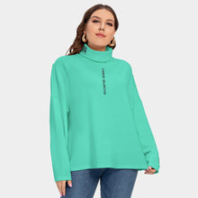 Load image into Gallery viewer, All-Over Print Women's Turtleneck Imitation Knitted Sweater (Plus Size)