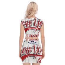 Load image into Gallery viewer, All-Over Print Women's Collarless V Collar Vest Skirt Suit