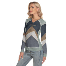 Load image into Gallery viewer, All-Over Print Women's V-Neck Long Sleeves T-Shirt