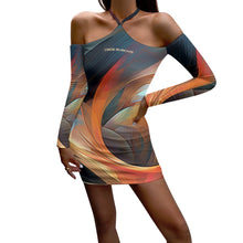 Load image into Gallery viewer, All-Over Print Women's Halter Lace-up Dress