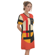 Load image into Gallery viewer, All-Over Print Women's V Neck Dress|180GMS Cotton