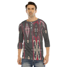 Load image into Gallery viewer, All-Over Print Men's Bracelet Sleeve T-shirt With Button Closure