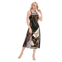 Load image into Gallery viewer, All-Over Print Women's Lace Cami Cross Back Dress