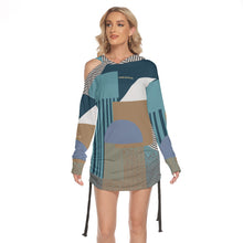 Load image into Gallery viewer, All-Over Print Women's One-shoulder Dress With Waist Shirring