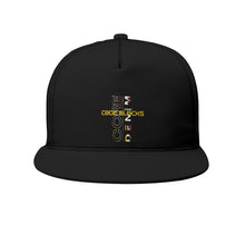 Load image into Gallery viewer, All-Over Print Black Buckle Flat-Brim Baseball Cap With Box