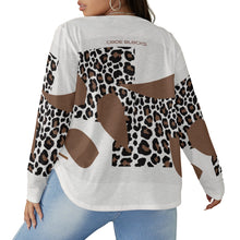Load image into Gallery viewer, All-Over Print Women's V-neck T-shirt With Curved Hem(Plus Size)
