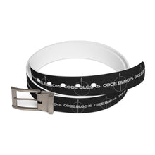 Load image into Gallery viewer, Code Blocks Graphic Belt — Black Tech Patterned Belt