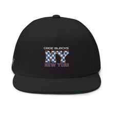 Load image into Gallery viewer, NY Floral Mosaic Embroidered Flat Bill Cap — New York Snapback Hat