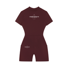 Load image into Gallery viewer, Women's Quarter-Zip Short Sleeve Romper