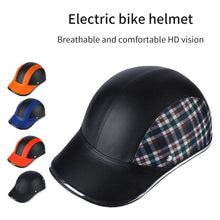Load image into Gallery viewer, Motorcycle Helmet Summer Half Helmet Electric Car Leather Hat Men's and Women's Personality Baseball Leather Helmet