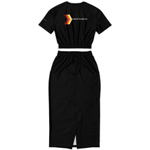 Load image into Gallery viewer, Athletic Cropped Short Sleeve Sweatshirt and Long Pocket Skirt Set – AOP