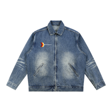 Load image into Gallery viewer, Vintage Wash Zip Up Denim Jacket