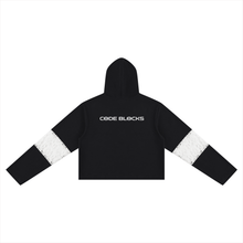 Load image into Gallery viewer, Women’s Cropped Lace-Panel Hoodie