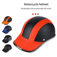 Load image into Gallery viewer, Motorcycle Helmet Summer Half Helmet Electric Car Leather Hat Men's and Women's Personality Baseball Leather Helmet