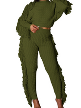Load image into Gallery viewer, New Women's Casual Solid Knitted Long Sleeve Tassel Set HWWKP3LDYP