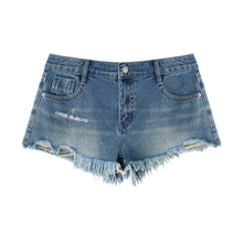 Load image into Gallery viewer, Women's Vintage Wash Raw Hem Denim Shorts