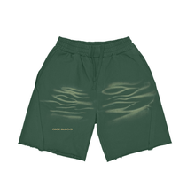 Load image into Gallery viewer, (Dark Green&Black&Coffee)Heavyweight Vintage Washed Tiger Stripes Short Pants - 360 GSM