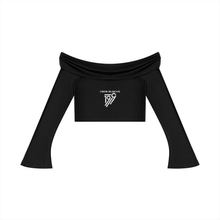 Load image into Gallery viewer, Women's Off-the-Shoulder Bell Sleeve Crop T-Shirt