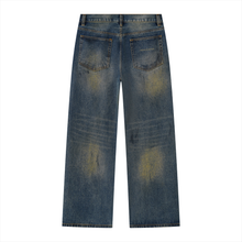 Load image into Gallery viewer, Men's Vintage Wash Wide Leg Denim Jeans