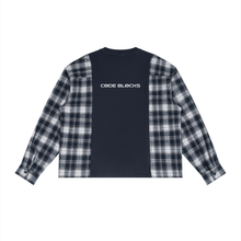 Load image into Gallery viewer, Unisex Plaid Panel Long Sleeve T-Shirt