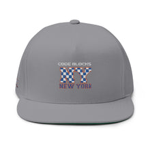 Load image into Gallery viewer, NY Floral Mosaic Embroidered Flat Bill Cap — New York Snapback Hat