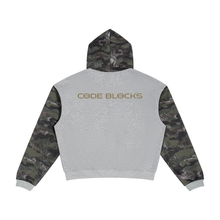 Load image into Gallery viewer, Unisex Colorblock Camo Full Zip Boxy Hoodie
