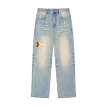 Load image into Gallery viewer, Sun Fade Raw Hem Denim Jeans