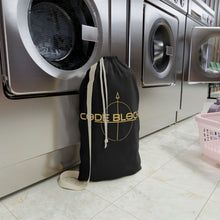 Load image into Gallery viewer, Code Blocks Gold Logo Laundry Bag — Tech Gamer Drawstring Bag