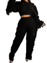 Load image into Gallery viewer, New Women's Casual Solid Knitted Long Sleeve Tassel Set HWWKP3LDYP
