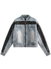 Load image into Gallery viewer, Fashion Women's Thickened Cotton Denim Coat Contrast Color Zipper Short Loose Y2k Parkas Jackets Winter