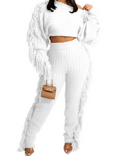 Load image into Gallery viewer, New Women's Casual Solid Knitted Long Sleeve Tassel Set HWWKP3LDYP