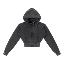 Load image into Gallery viewer, Vintage Washed Cropped Fleece Hoodie