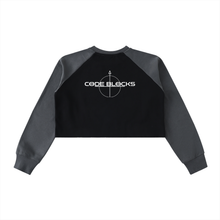 Load image into Gallery viewer, Raw-Hem Color-Block Raglan Crop Sweatshirt