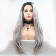 Load image into Gallery viewer, 13*3" Lace Front Wigs Synthetic Long Straight 24" 130% Density