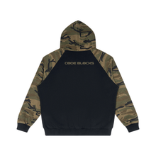 Load image into Gallery viewer, Unisex Camo-Splice Raglan Zip Hoodie