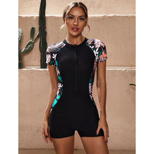 Load image into Gallery viewer, One-Piece Round Neck Zipper Surfing Suit Women's Bikini Bottoms
