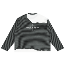 Load image into Gallery viewer, Unisex Striped Panel Boxy Long Sleeve T-Shirt