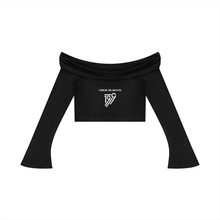 Load image into Gallery viewer, Women's Off-the-Shoulder Bell Sleeve Crop T-Shirt