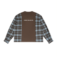 Load image into Gallery viewer, Unisex Plaid Panel Long Sleeve T-Shirt