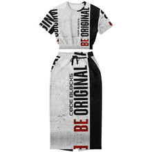 Load image into Gallery viewer, Athletic Cropped Short Sleeve Sweatshirt and Long Pocket Skirt Set – AOP