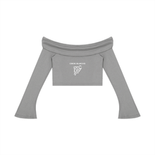 Load image into Gallery viewer, Women's Off-the-Shoulder Bell Sleeve Crop T-Shirt