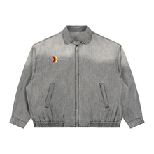 Load image into Gallery viewer, Unisex Vintage Wash Full-Zip Denim Jacket