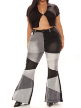 Load image into Gallery viewer, Stitched Wide-Leg Jeans H7XHRQYYKN