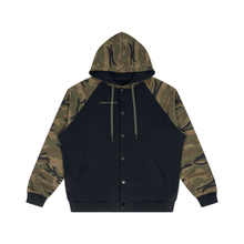 Load image into Gallery viewer, Unisex Camo-Splice Raglan Zip Hoodie