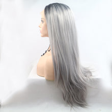 Load image into Gallery viewer, 13*3" Lace Front Wigs Synthetic Long Straight 24" 130% Density