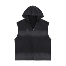 Load image into Gallery viewer, Vintage Washed Zip-Up Hooded Tank Top