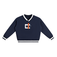 Load image into Gallery viewer, V-Neck Contrast Collar Boxy Sweatshirt