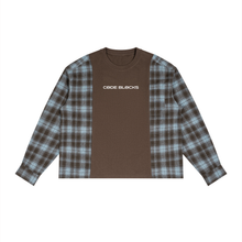 Load image into Gallery viewer, Unisex Plaid Panel Long Sleeve T-Shirt